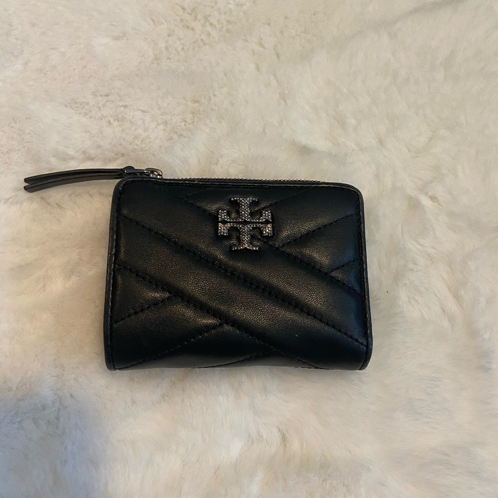 Tory Burch Kira Chevron Pave Logo Bi-Fold Wallet